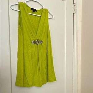 context petite Lime Green Sleeveless Top with Embellishment size: PM